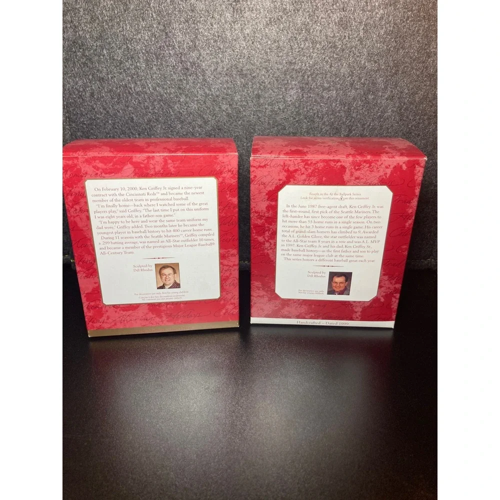 Hallmark Keepsake Ken Griffey Jr Ornaments Lot – Reds &‎ Mariners – Baseball